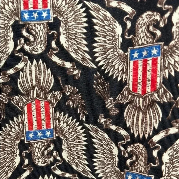 LuLaRoe | Americana Randy Baseball Tee 3/4 Sleeves Eagle USA Patriotic Size 3X - Picture 4 of 8